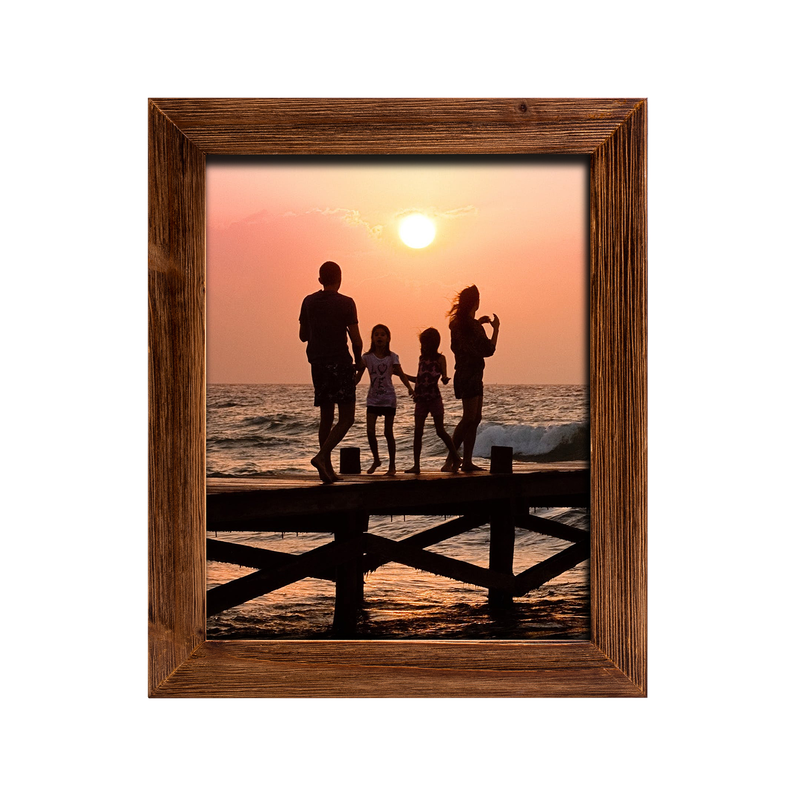 8x10 Picture Frame Wood Rustic Brown Photo Frames for Tabletop Display Family Gift Home Wall Decor