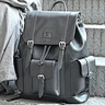 black leather purse