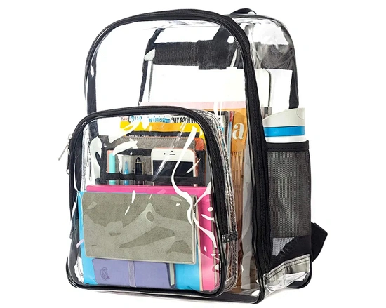 Backpacks are made with high-quality materials and expert craftsmanship for durability and long-lasting use. The transparent design allows for easy visibility of contents, making organizing and accessing items a breeze.