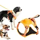 Our no pull dog harness is typically designed with 2 sturdy metal leash rings for leash attachment. It will reduce the pulling, a perfect choice for dog training. The back leash ring is great for casual walks, jogging, hiking, etc.
