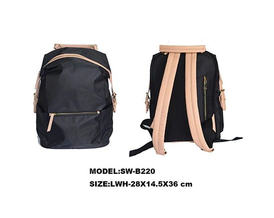Beige laptop backpack is mainly made of polyester fiber, which is not only lightweight, durable, easy to clean, but also waterproof, not afraid of small splashes of water, and can protect your belongings.