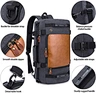 brown leather backpack