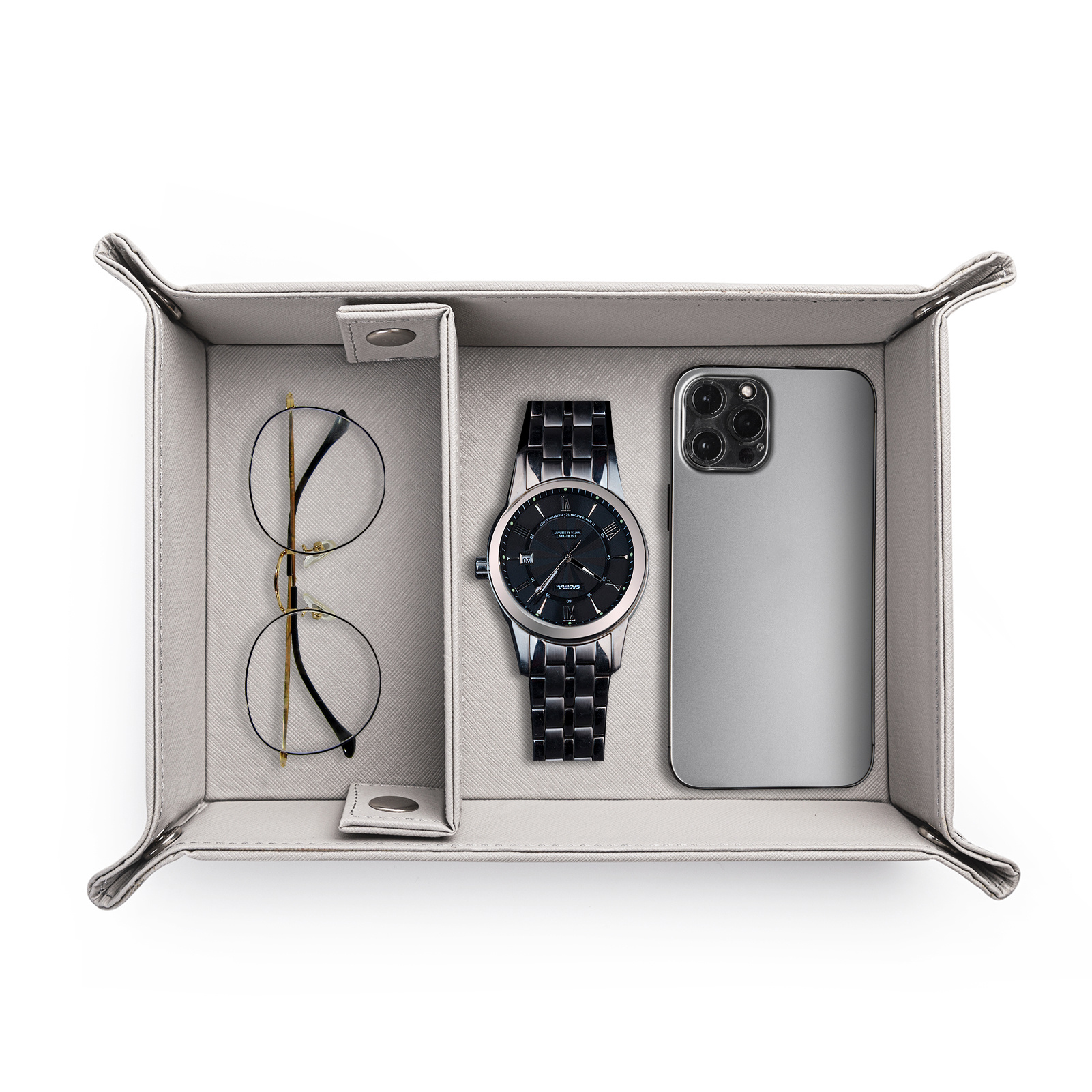 PU Tray for Key, Watch & Practical Storage Tray for Table or Nightstand