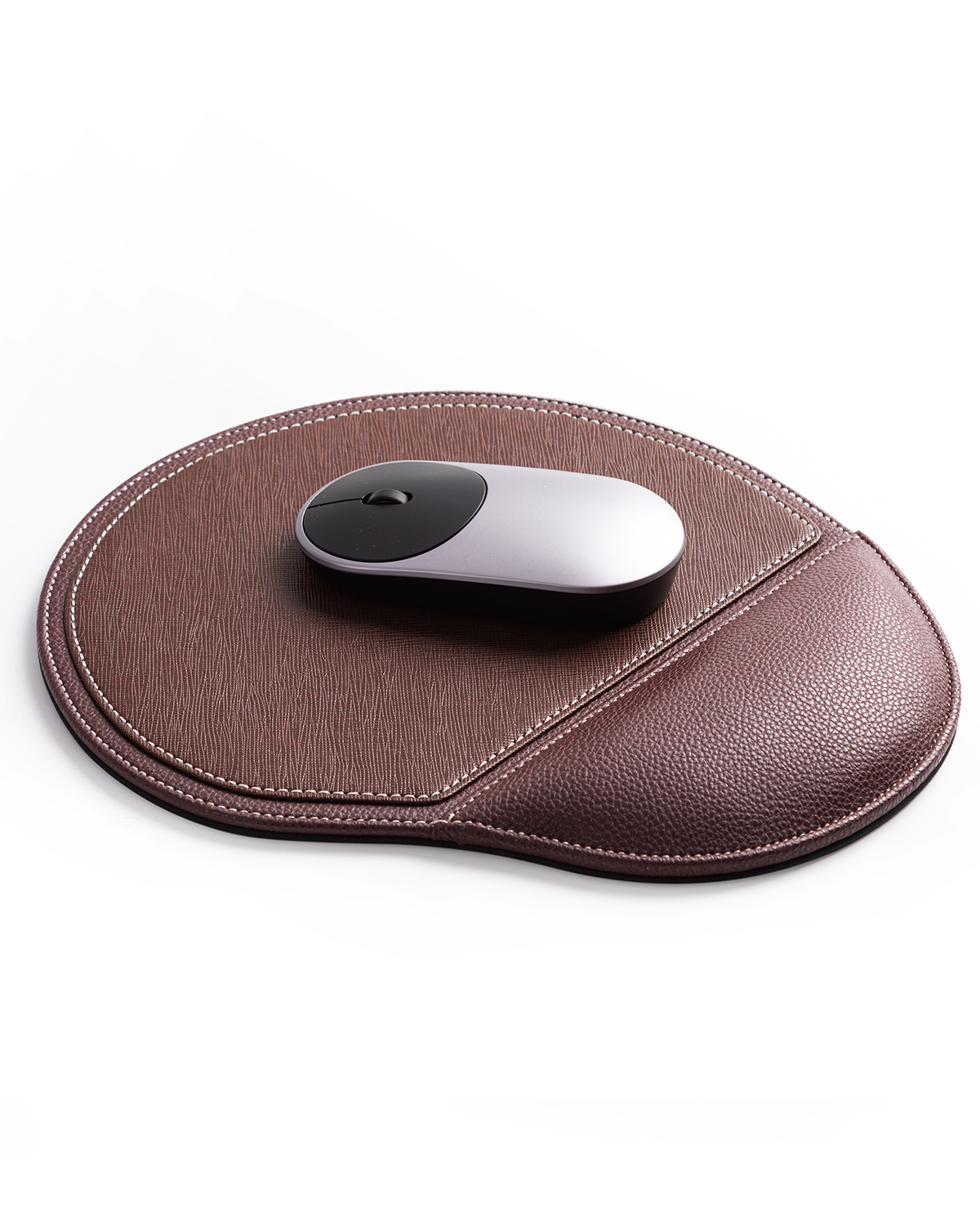 Business Style Brown Leather Mouse Pad with Non-Slip Design  Business Style