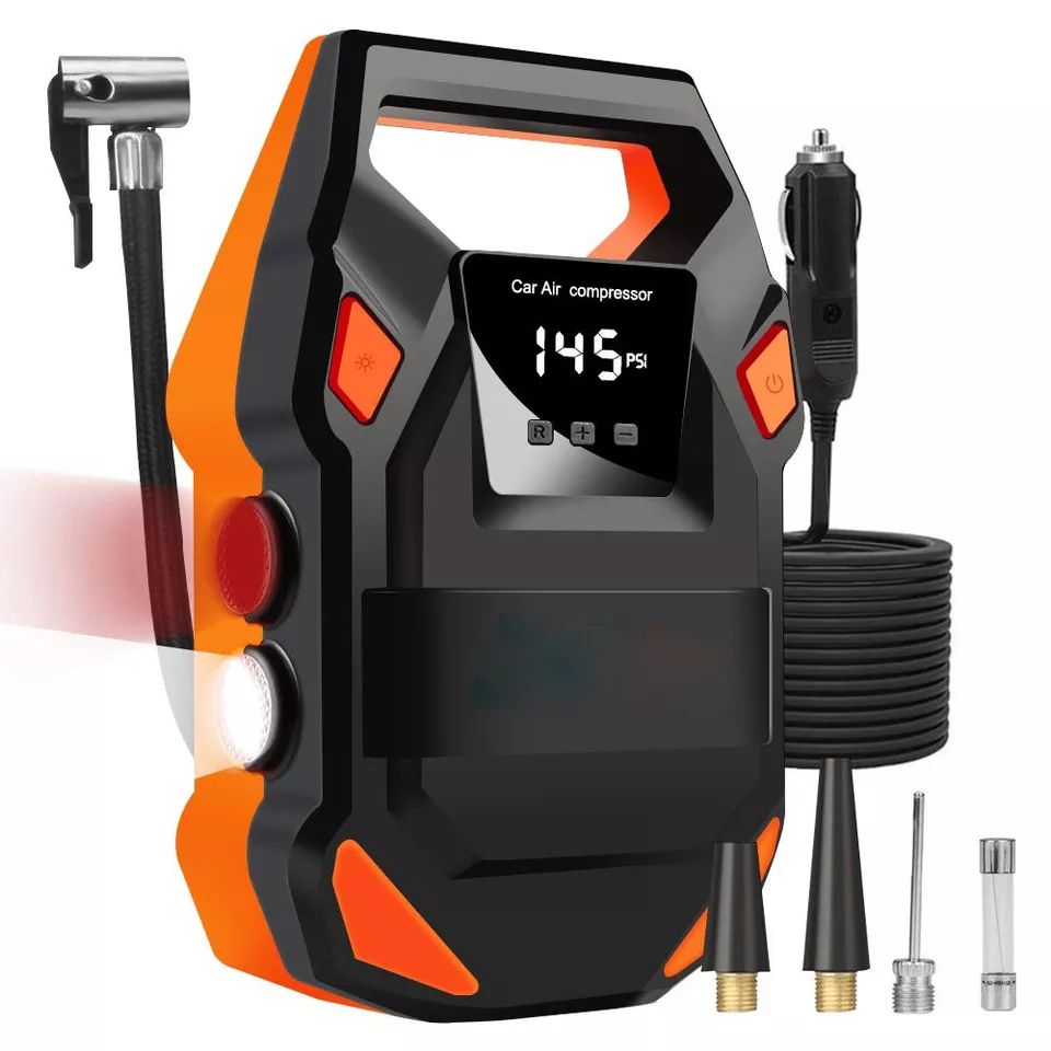 Compresseur d'air portatif de gonfleur de pneu automatique de cc 12V avec la lumière de LED