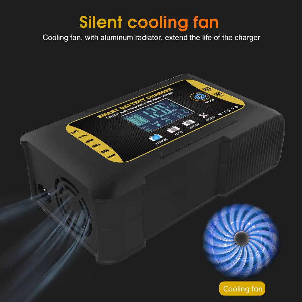 lithium battery starter with silent cooling fan