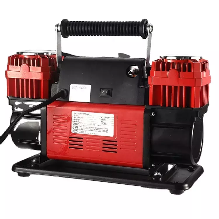 12V Tire Pump Heavy-Duty Double Cylinders Direct Drive Metal Pump Air Compressor