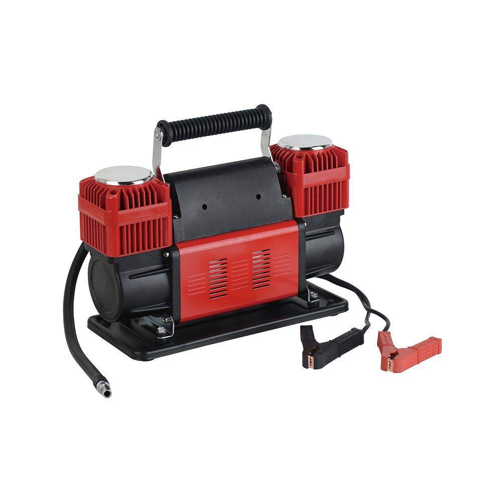 12V Tire Pump Heavy-Duty Double Cylinders Direct Drive Metal Pump Air Compressor