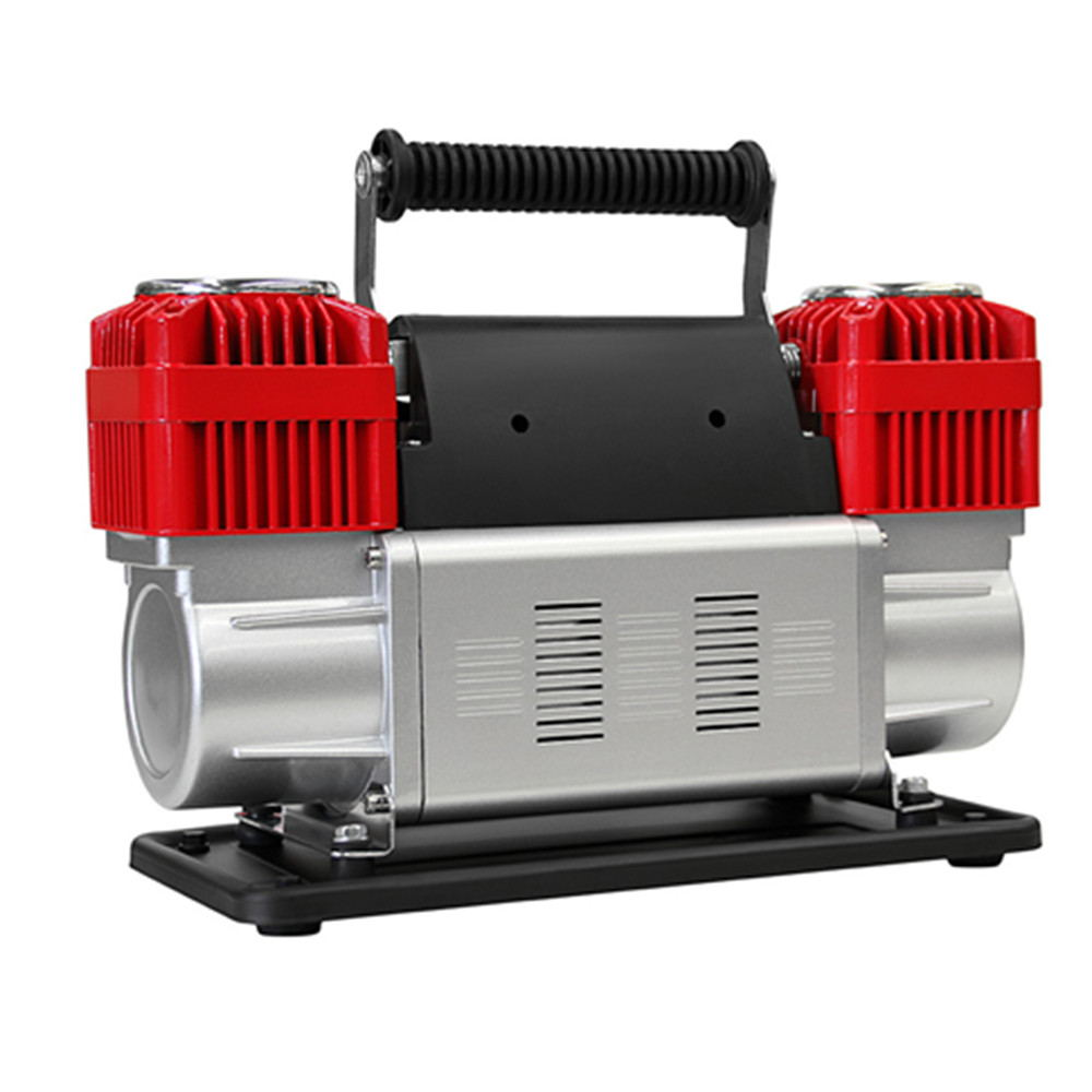 12V Tire Pump Heavy-Duty Double Cylinders Direct Drive Metal Pump Air Compressor