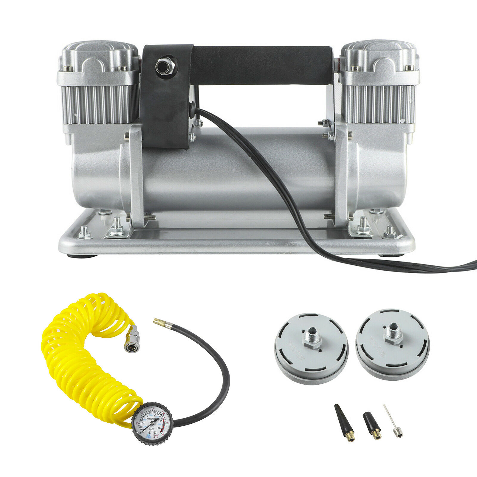 Compresseur d'air DC 12 V/24 V avec kit de tuyaux pour pneus de voiture et bateaux à vapeur