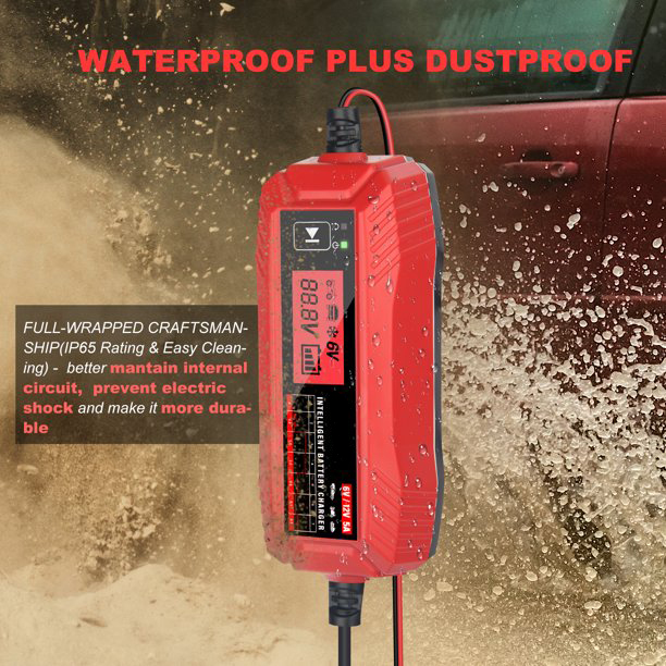 agm car battery charger is waterproof plus dustproof