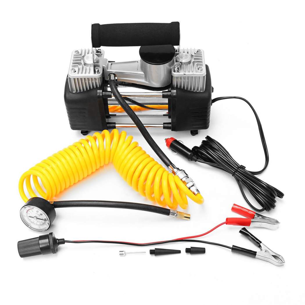Double Cylinder 150PSI 12V Air Compressor With Gauge