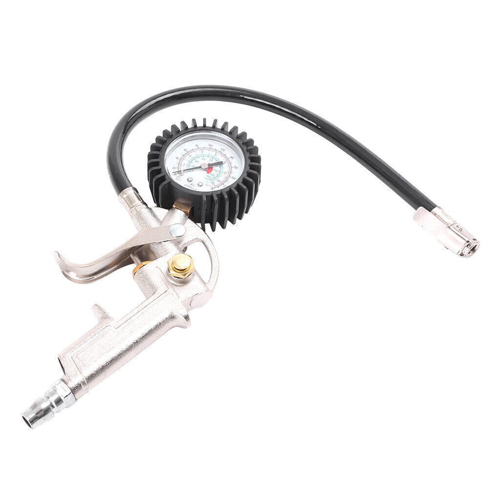 Air Compressor Tire Gun 220 PSI with Pressure Gauge and 1/4 NPT Threaded Fitting