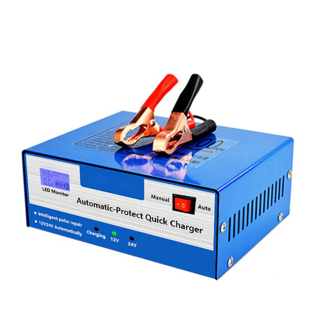 Manual Automotive Battery Charger With Multiple Protections And Functions