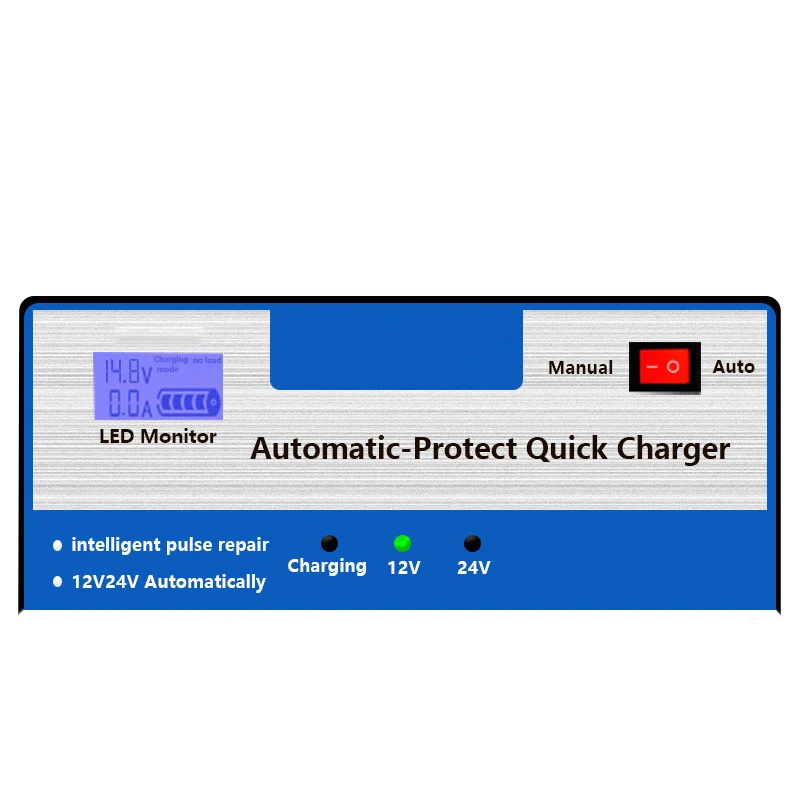Manual Automotive Battery Charger With Multiple Protections And Functions