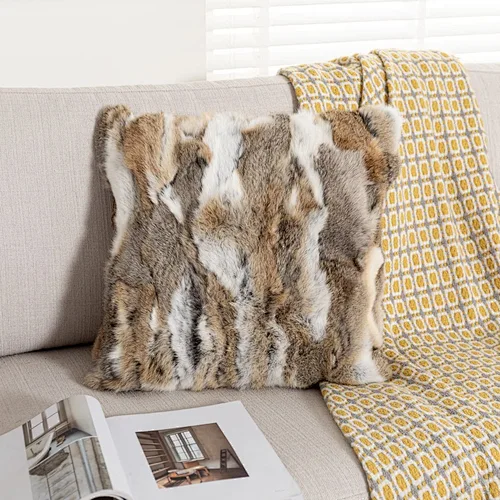 Throw Pillow Covers Fur Real Rabbit Fur Throw