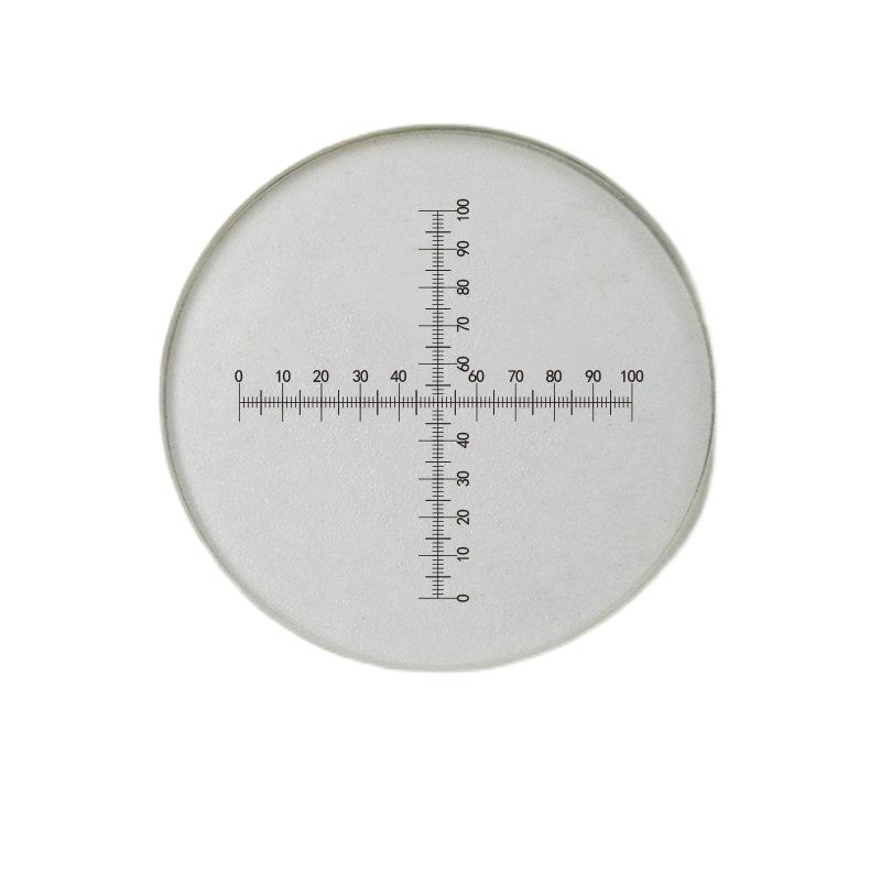 DIV 0.1 mm Eyepiece Micrometer Microscope Reticle Scale Cross Ruler Dia 20 mm