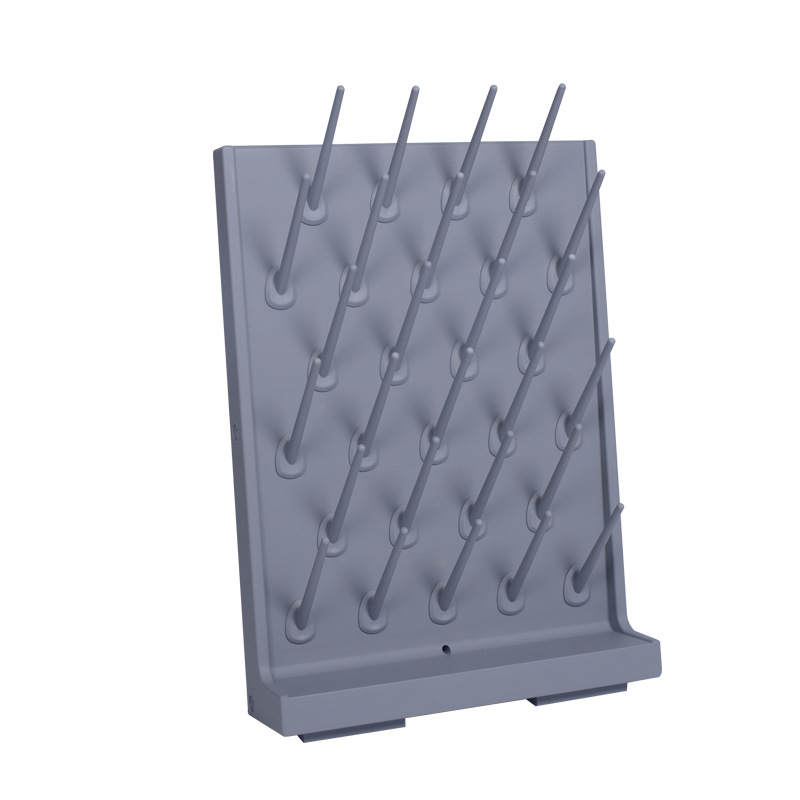 Test Tube Flask Drying Rack Wall Detachable PP 27 Pegs Draining Lab Equipment