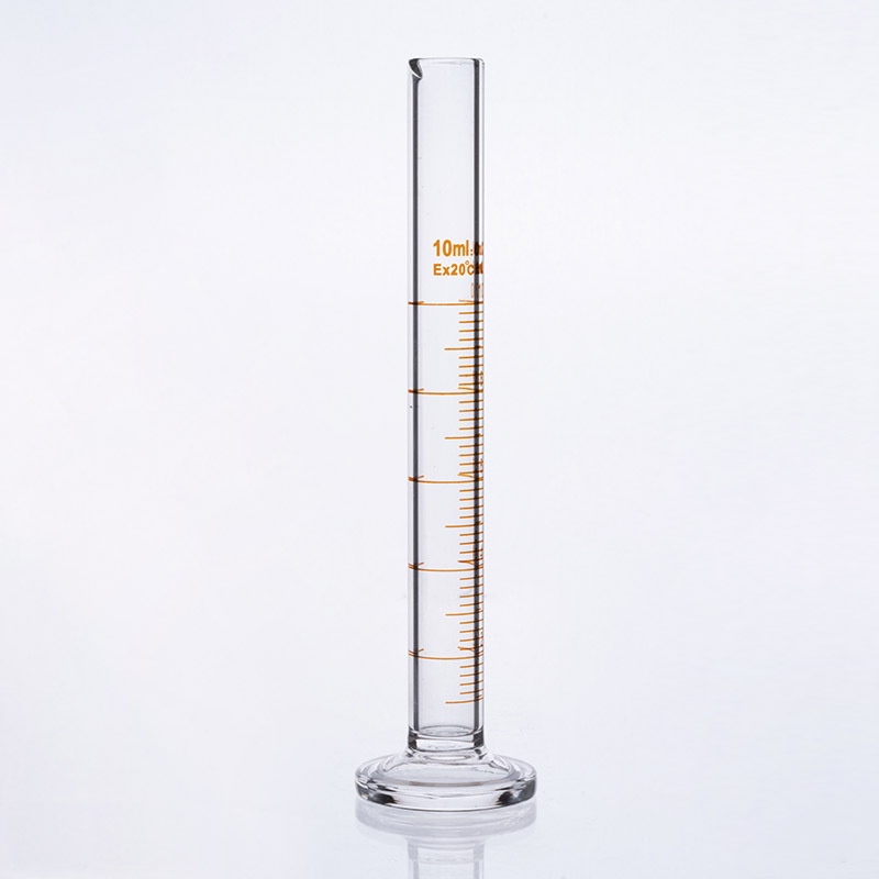 Measuring Cylinder with spout and graduation with glass round base