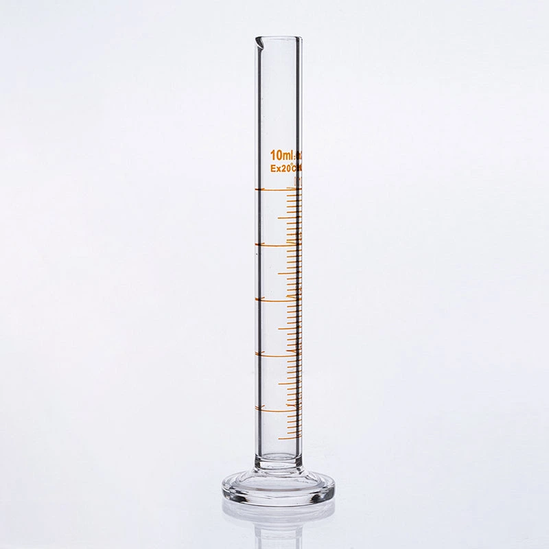 Measuring Cylinder with spout and graduation with glass round base