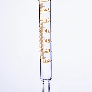 Burette  transparent glass with blue line or white line with straight PTFE stopcock class A