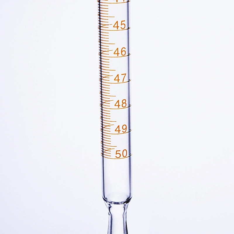 Burette  transparent glass with blue line or white line with straight PTFE stopcock class A