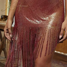 red metallic dress for club