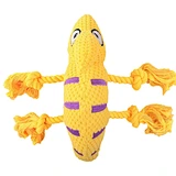 Shrimp Shape Squeaky With Cotton Rope Dog Chew Toys