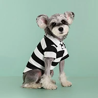 Dog Striped Two Legs Polo T shirt