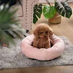 Round fleece dog bed