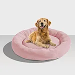 Round fleece dog bed