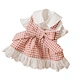Coleção de vestido de cachorro xadrez rosa