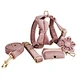 Velvet Dog Collar Pet Leash Set