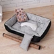 Square pet bed with memory foam