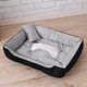 Square pet bed with memory foam