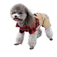 Dog Red Plaid Shirt Khaki Overalls