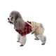 Dog Red Plaid Shirt Khaki Overalls