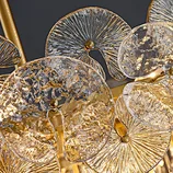 crystal teardrop chandelier with light details