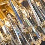 teardrop chandelier with beaded details
