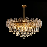 teardrop chandelier in gold metal finish