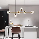 multi-light glass ball pendant light fixture