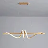 LED linear pendant light gold