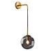 smoke grey led glass ball wall light