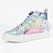 girl high top,girl high top supplier,silver laser colourful design canvas sneaker
