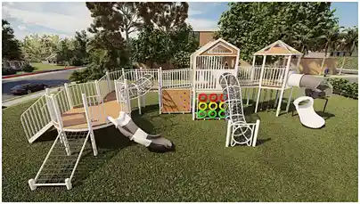 Park Outdoor Playground MLPG-24003 Galvanized pipe+LLDPE+PE+Wood+wirerope for park