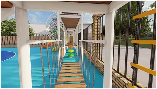 Kindergarten Outdoor Playground MLPG-24039 Galvanized pipe+LLDPE+PE+wood+wirerope for park