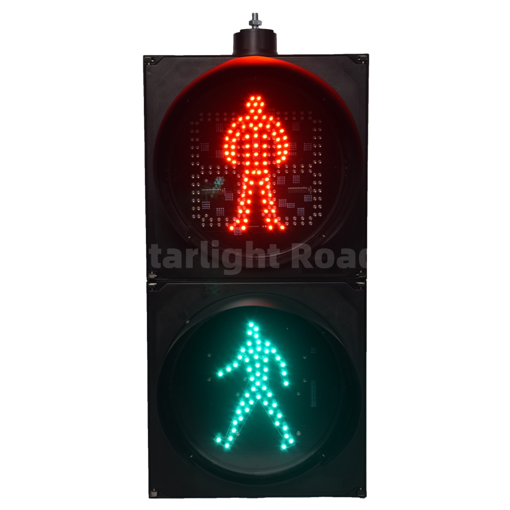 2 Section Clear Lens Pedestrian LED Traffic Signal Light Head